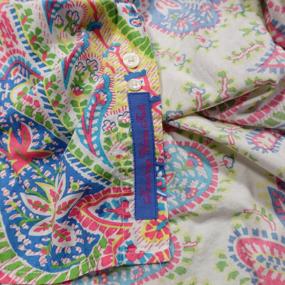 ROBERT GRAHAM Men's XL Multicolor Paisley Contrasting Cuffs Button Down Shirt - Picture 5 of 8